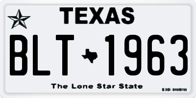 TX license plate BLT1963