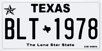TX license plate BLT1978
