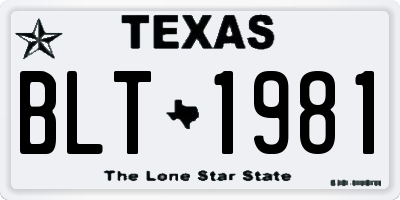 TX license plate BLT1981