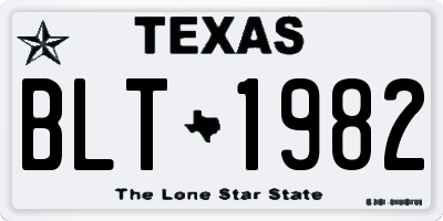 TX license plate BLT1982