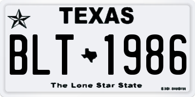 TX license plate BLT1986