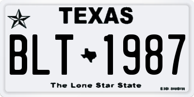TX license plate BLT1987