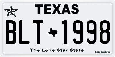 TX license plate BLT1998