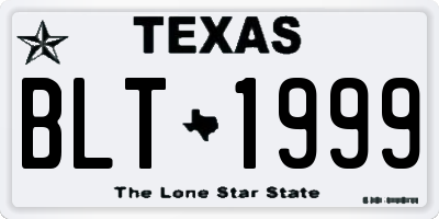 TX license plate BLT1999