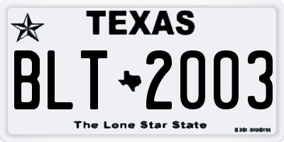 TX license plate BLT2003