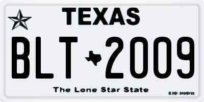 TX license plate BLT2009