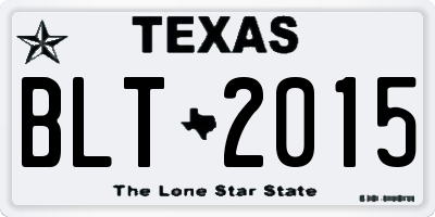 TX license plate BLT2015