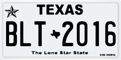 TX license plate BLT2016