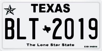 TX license plate BLT2019