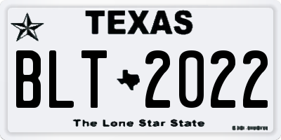 TX license plate BLT2022