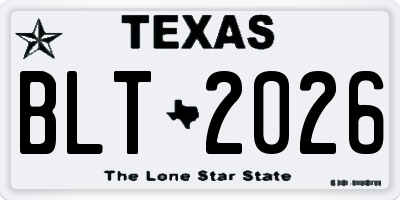 TX license plate BLT2026