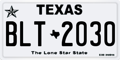 TX license plate BLT2030
