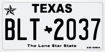 TX license plate BLT2037