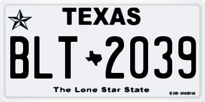 TX license plate BLT2039