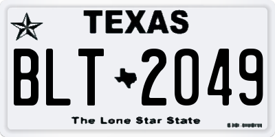 TX license plate BLT2049