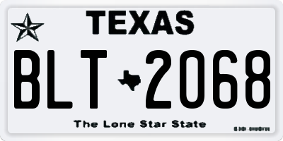 TX license plate BLT2068