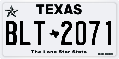 TX license plate BLT2071