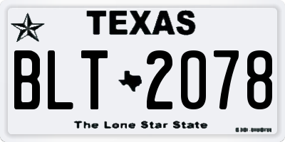 TX license plate BLT2078