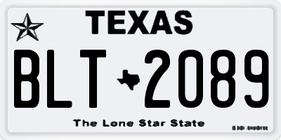 TX license plate BLT2089