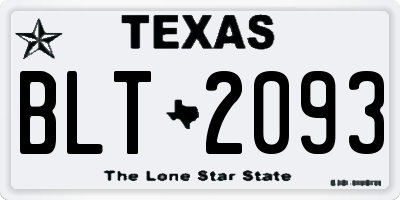TX license plate BLT2093