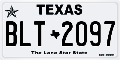 TX license plate BLT2097