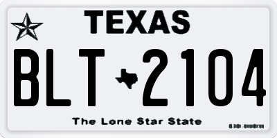 TX license plate BLT2104
