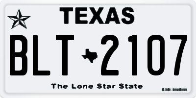 TX license plate BLT2107