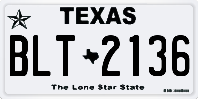 TX license plate BLT2136