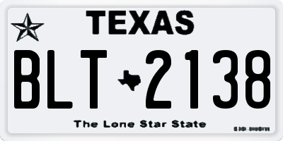 TX license plate BLT2138