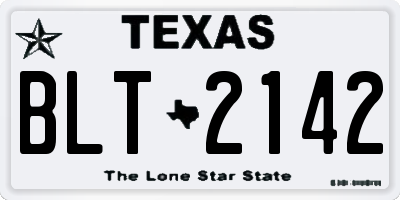 TX license plate BLT2142