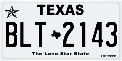 TX license plate BLT2143