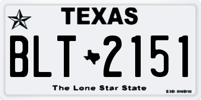 TX license plate BLT2151