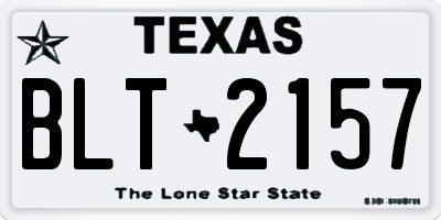 TX license plate BLT2157