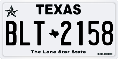 TX license plate BLT2158