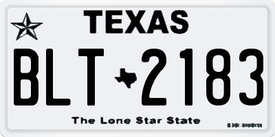 TX license plate BLT2183