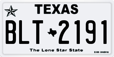 TX license plate BLT2191