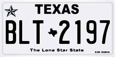 TX license plate BLT2197