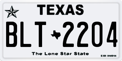 TX license plate BLT2204