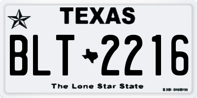 TX license plate BLT2216
