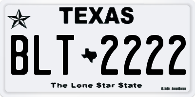 TX license plate BLT2222