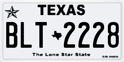 TX license plate BLT2228