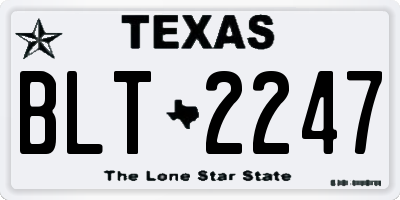 TX license plate BLT2247