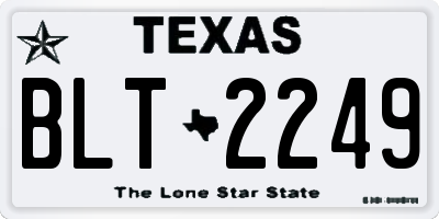 TX license plate BLT2249