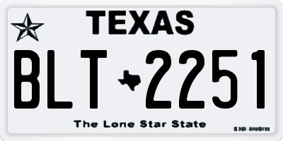 TX license plate BLT2251