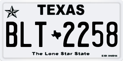 TX license plate BLT2258