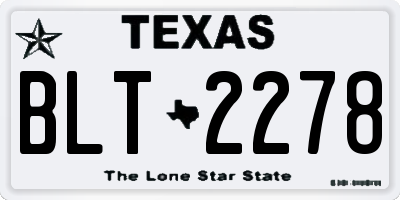 TX license plate BLT2278