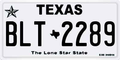 TX license plate BLT2289