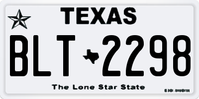 TX license plate BLT2298