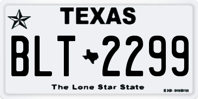 TX license plate BLT2299