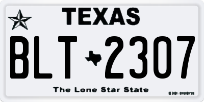 TX license plate BLT2307